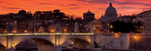 roma al tramonto ponte sisto vaticano san pietro custodia mobili traslochi roma